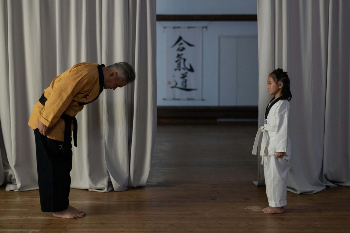 karate sensei and girl