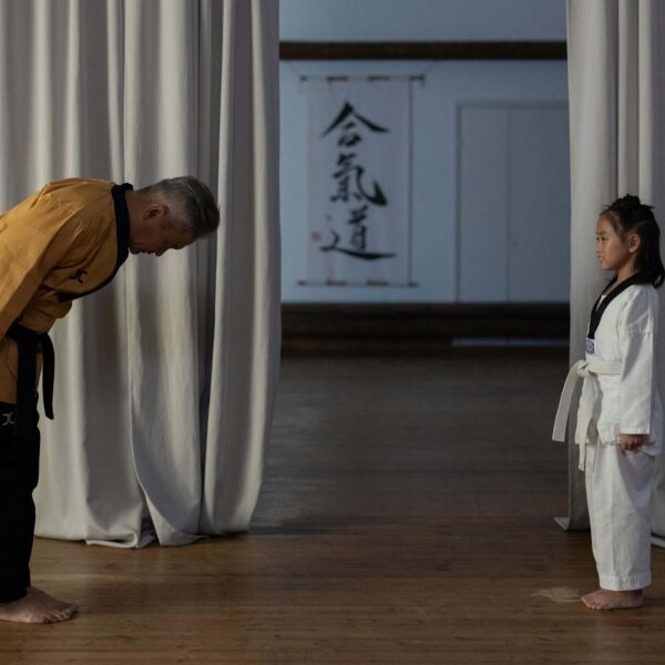 karate sensei and girl