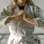 women in karate uniform